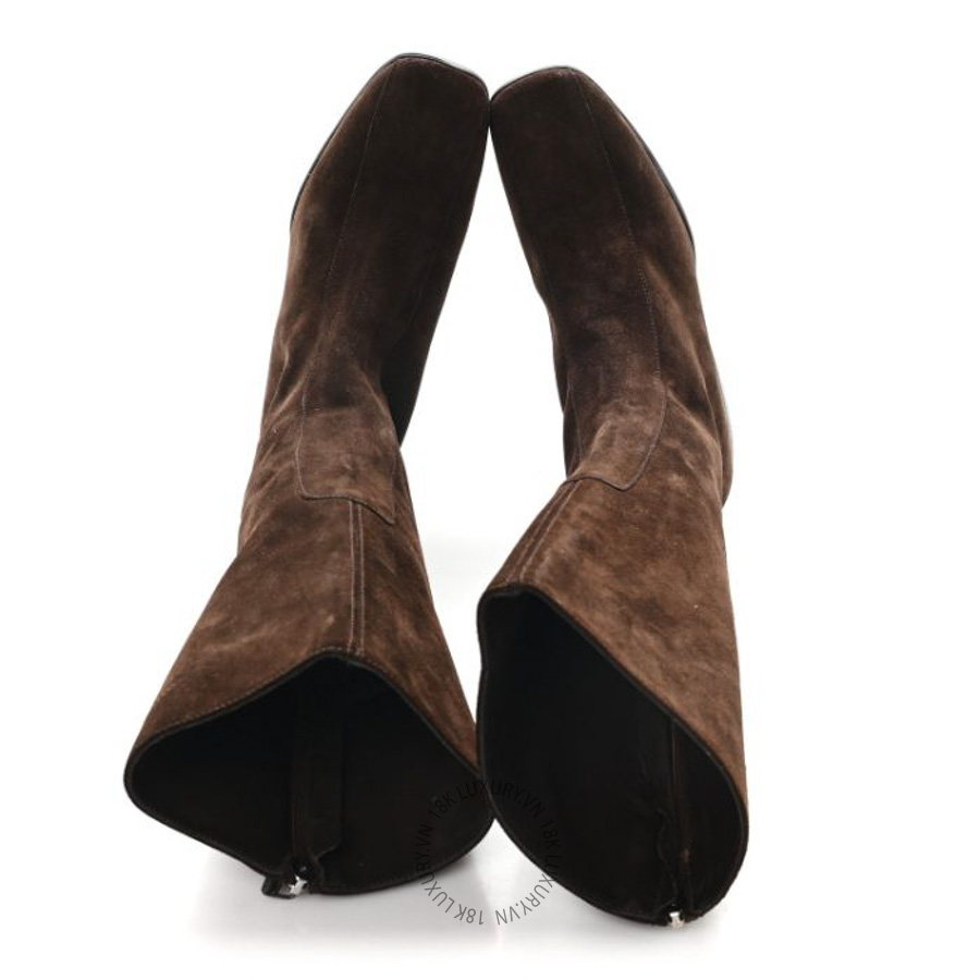 Giày Boots Prada Suede Boots Brown PRG51