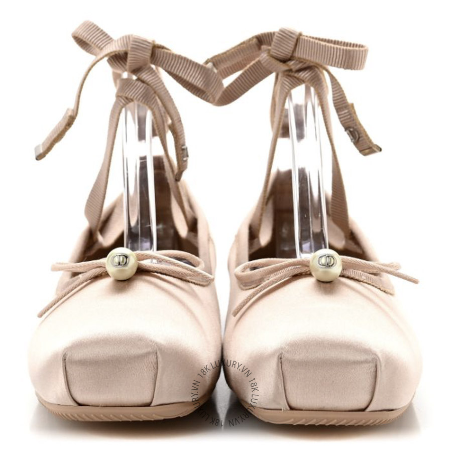 Giày Búp Bê Christian Dior Satin Grosgrain D-Joy Ballet Flats Beige Rose BKJ068 22 Giày Búp Bê Christian Dior Satin Grosgrain D-Joy Ballet Flats Beige Rose BKJ068