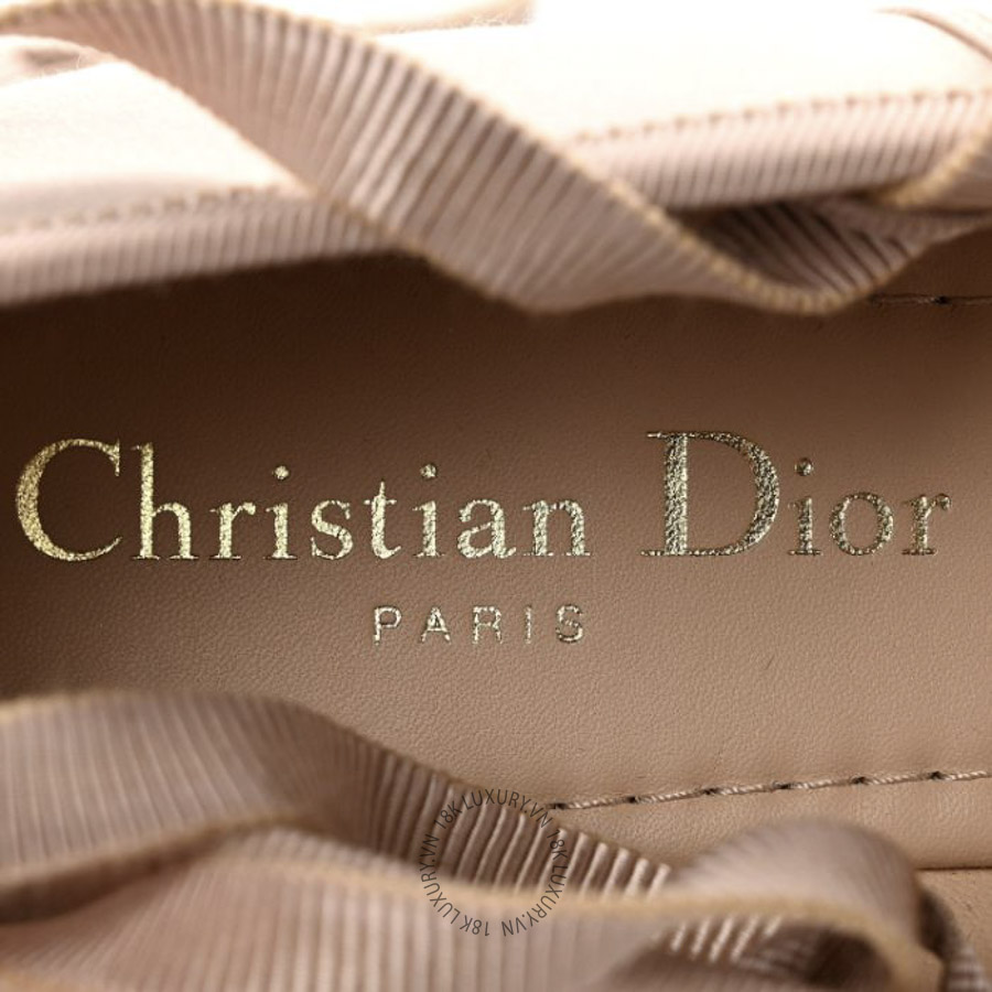 Giày Búp Bê Christian Dior Satin Grosgrain D-Joy Ballet Flats Beige Rose BKJ068 27 Giày Búp Bê Christian Dior Satin Grosgrain D-Joy Ballet Flats Beige Rose BKJ068