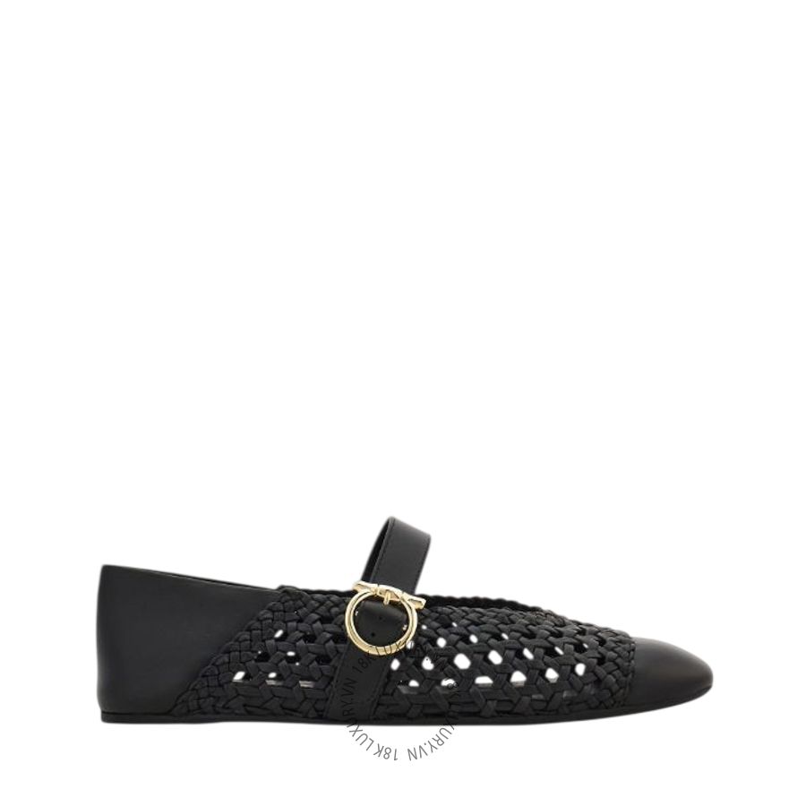 Giày búp bê Salvatore Gancini buckle ballet flat màu đen 01L402790670 DSV058