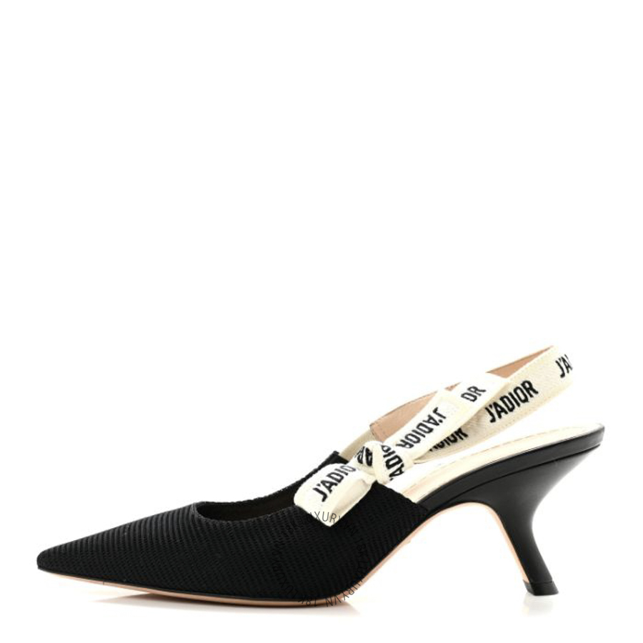Giày cao gót Christian Dior Technical Canvas Ribbon J Adior Slingback 65mm Pumps Black BKJ014