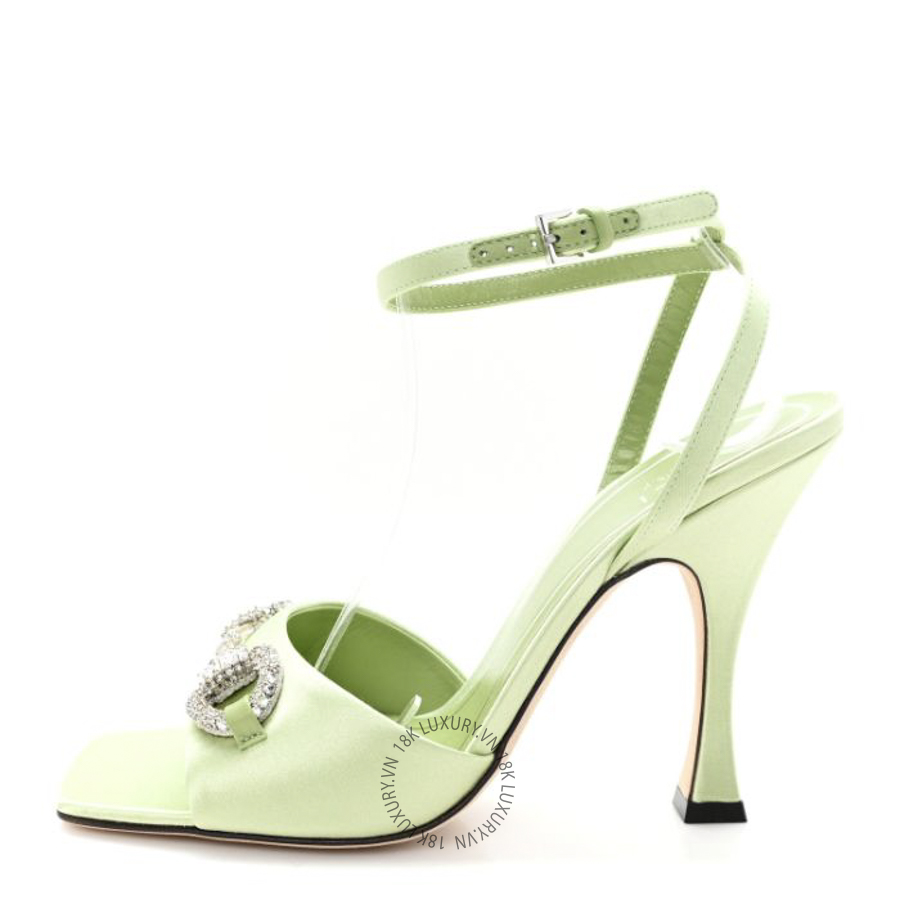 Giày cao gót Gucci Satin Crystal Horsebit Sandal Pumps TQT291