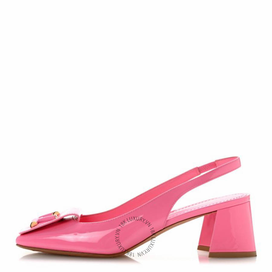 Giày cao gót Louis Vuitton Patent Calfskin Shake Slingback Pumps Pink FPGL024