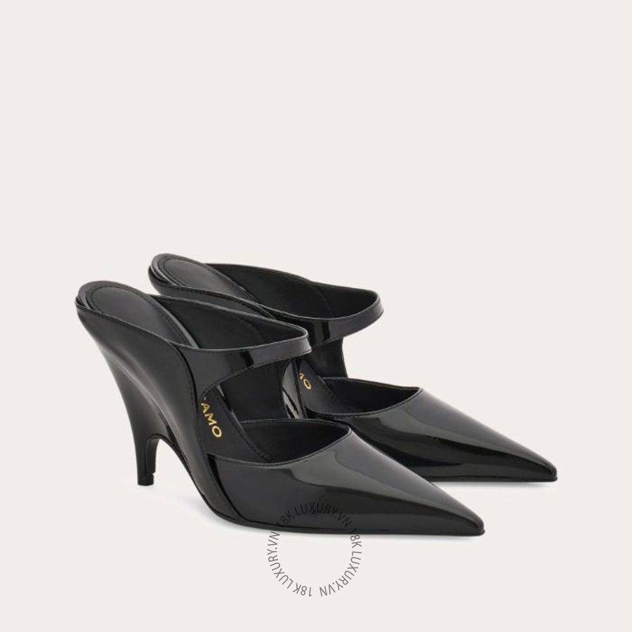 Giày cao gót Salvatore Graphic wedge mule black 01M384796976 DSV069