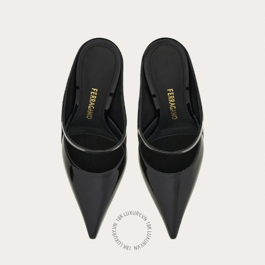 Giày cao gót Salvatore Graphic wedge mule black 01M384796976 DSV069 12 Giày cao gót Salvatore Graphic wedge mule black 01M384796976 DSV069