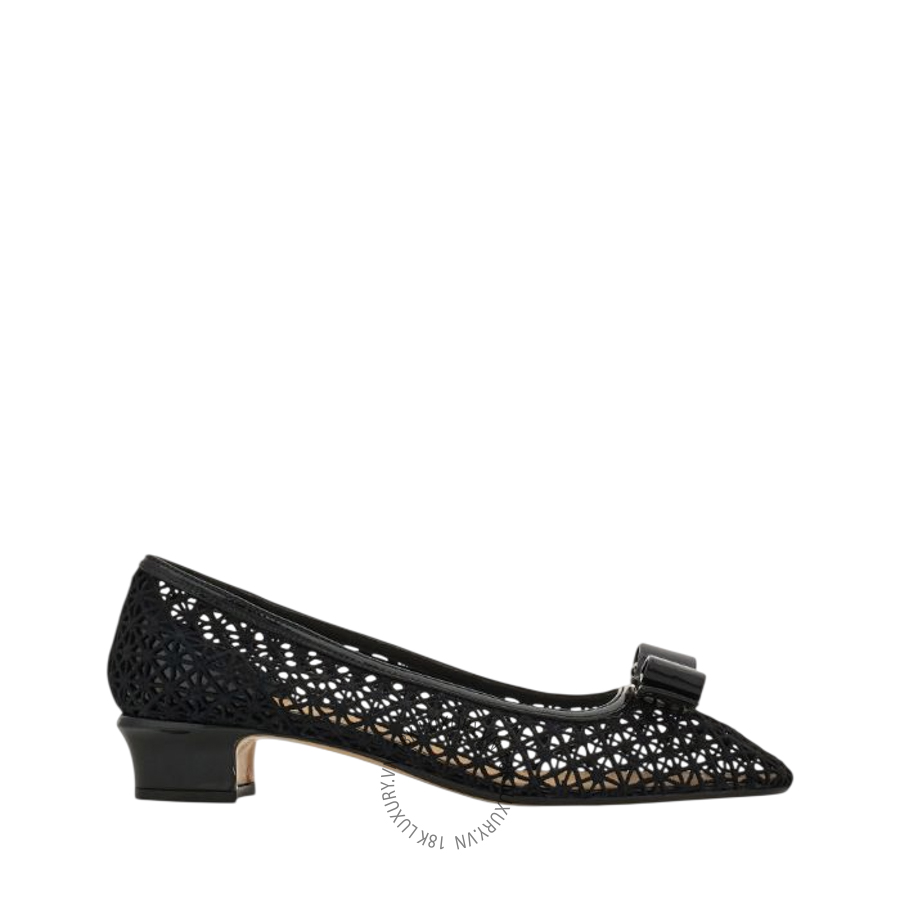 Giày cao gót Salvatore Macramé Vara bow pump black 01L443791741 DSV126