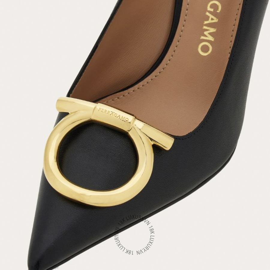 Giày cao gót Salvatore Maxi Gancini pump 01K468784818 DSV087 19 Giày cao gót Salvatore Maxi Gancini pump 01K468784818 DSV087