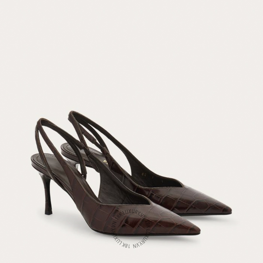 Giày cao gót Salvatore Mid heel slingback testa di Moro 01M380797306 DSV192