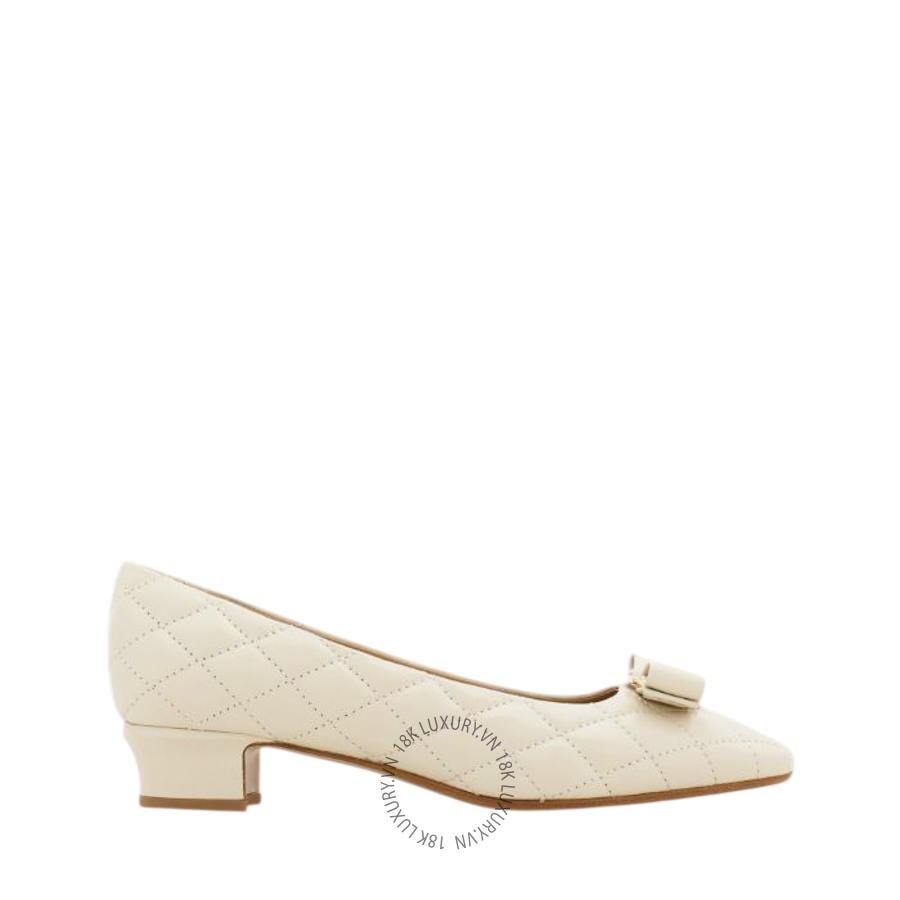 Giày cao gót Salvatore Quilted Vara bow pump 01M543798515 DSV098