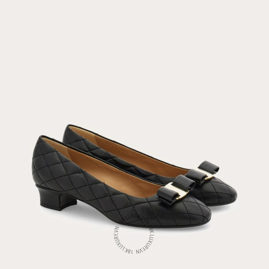 Giày cao gót Salvatore Quilted Vara bow pump 01M543798516 DSV099