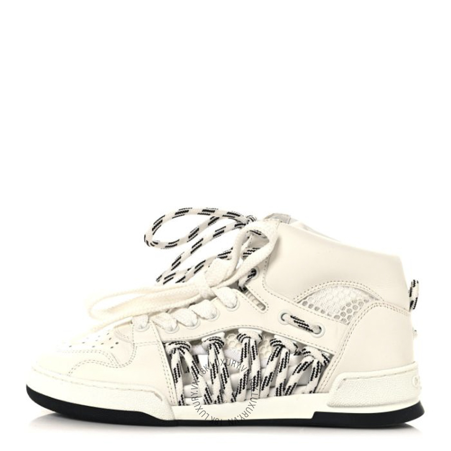 Giày Christian Dior Calfskin Mesh Cutout High Top Sneakers Black White BKJ071