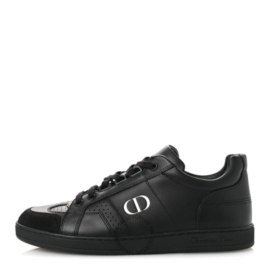 Giày Christian Dior Calfskin Suede Logo Sneakers Black BKJ072