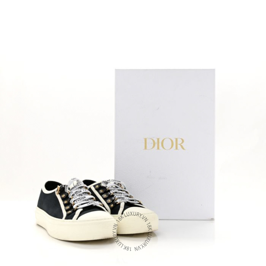 Giày Christian Dior Canvas Walk'N'Dior Low Top Sneakers Black BKJ008 32 Giày Christian Dior Canvas Walk'N'Dior Low Top Sneakers Black BKJ008