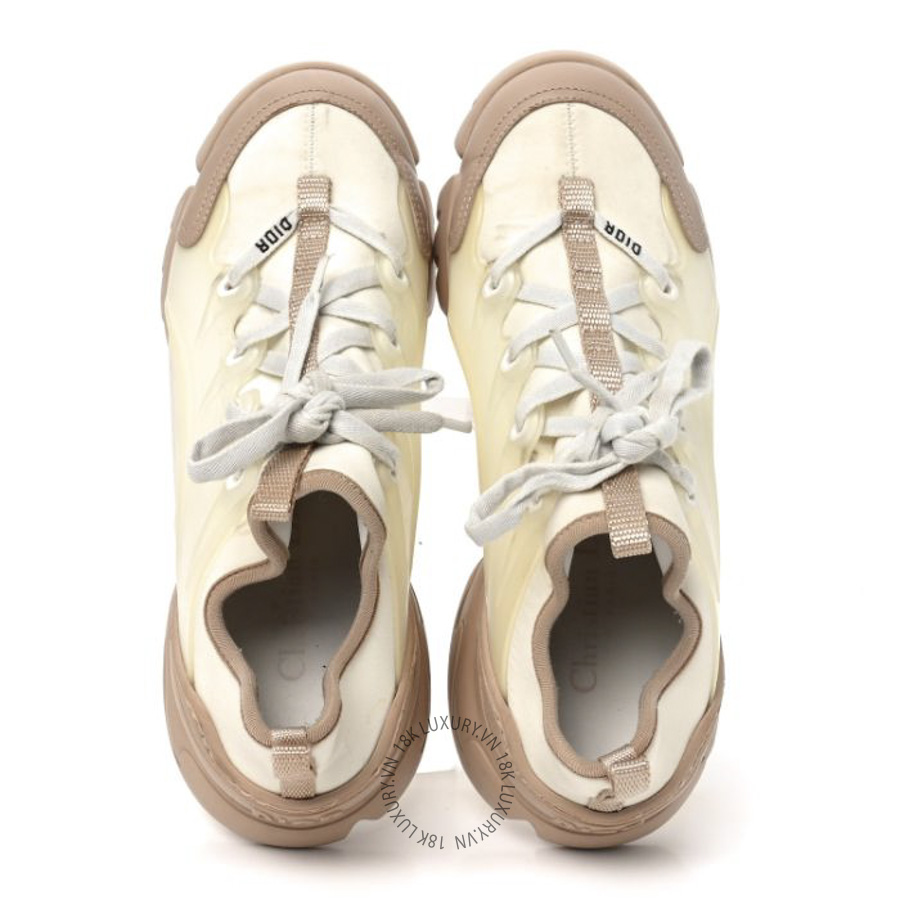 Giày Christian Dior Neoprene Rubber Womens D-Connect Sneakers White Beige BKJ060