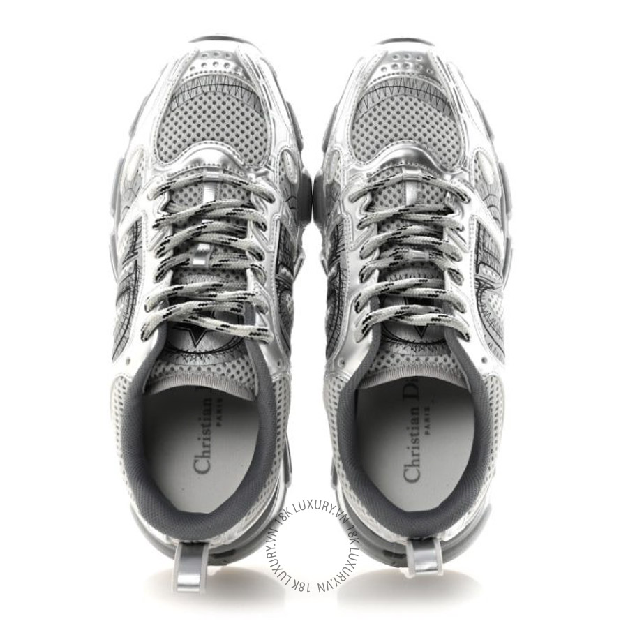 Giày Christian Dior Technical Mesh Dior Chrono Sneakers Silver BKJ062