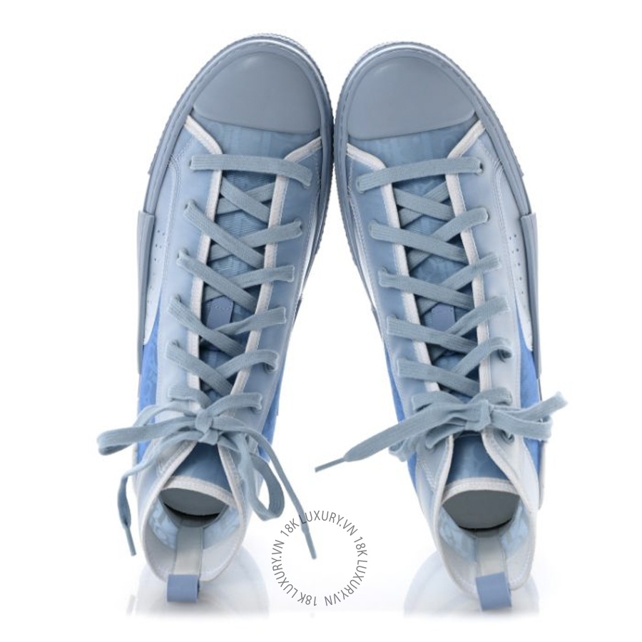 Giày Christian Dior X DANIEL ARSHAM Technical Canvas Oblique Mens B23 High Top Sneakers Blue Beige BKJ057