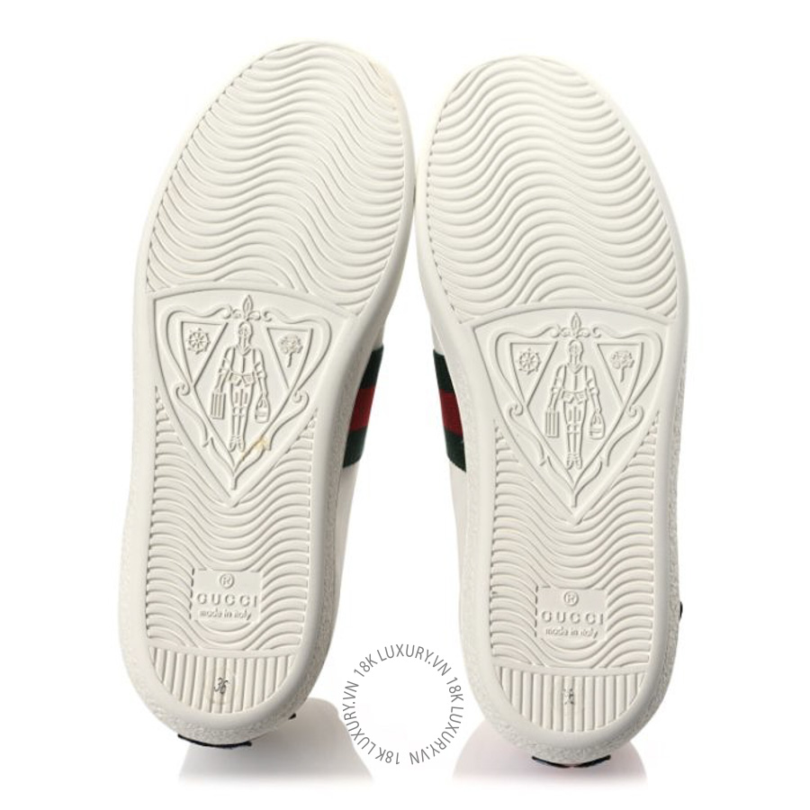 Giày Gucci Calfskin Web Floral Embroidered Womens Ace Sneakers White TQT145 28 Giày Gucci Calfskin Web Floral Embroidered Womens Ace Sneakers White TQT145