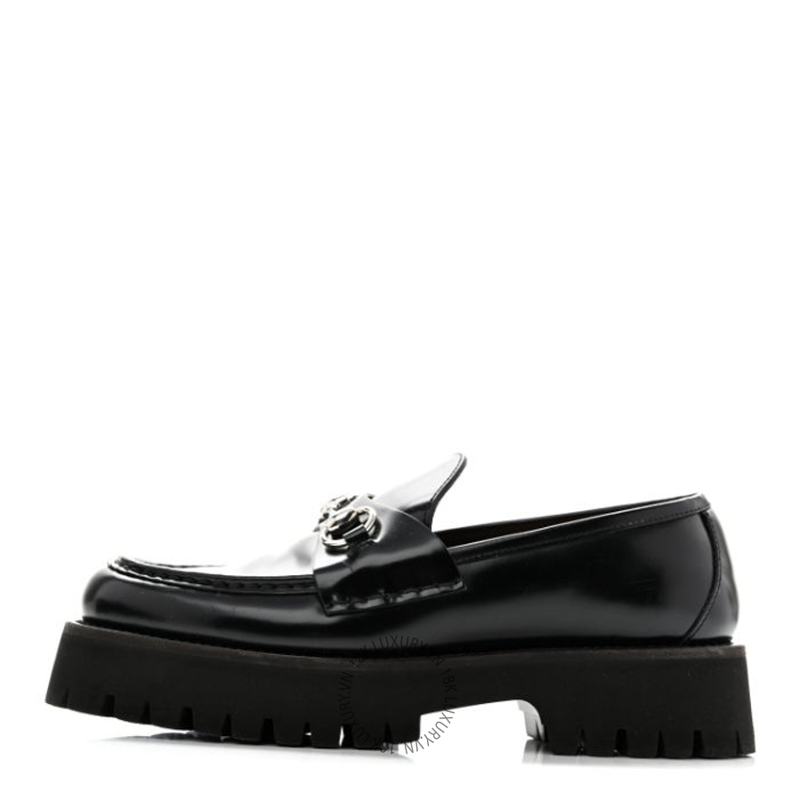 Giày Gucci Cordovan Lux Womens Horsebitmm Platform Loafers Black TQT008