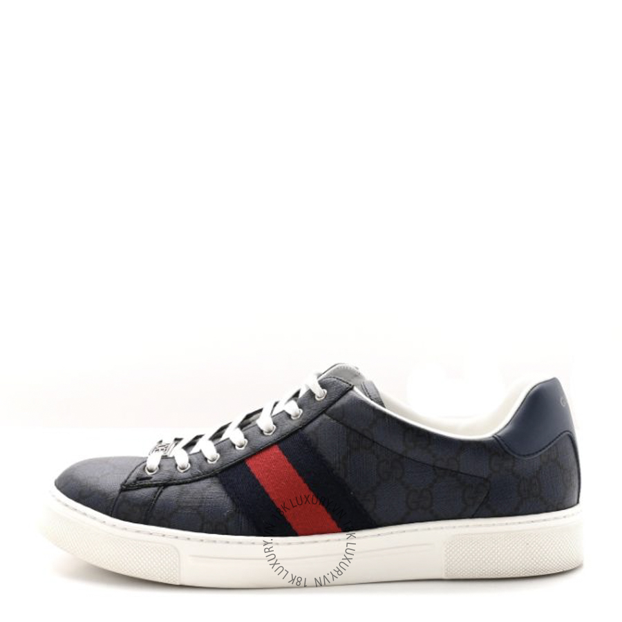 Giày Gucci GG Supreme Monogram Web Mens New Ace Sneakers Dark Blue TQT265