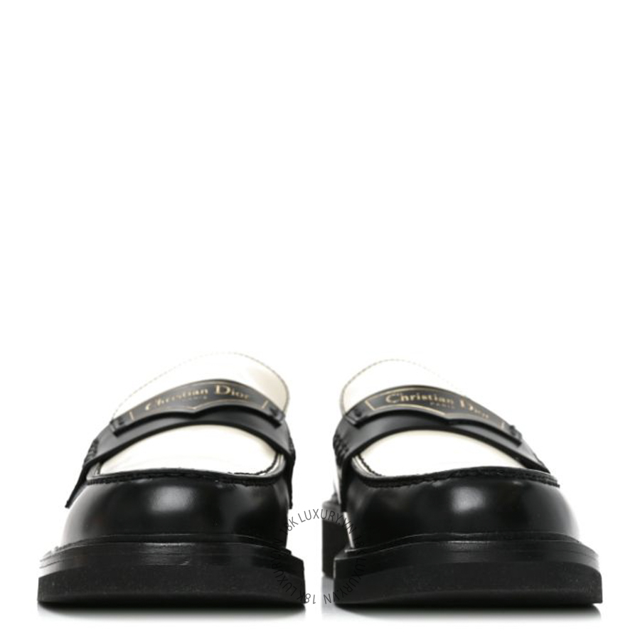 Giày Lười Christian Dior Brushed Calfskin Boy Loafers Black White BKJ011