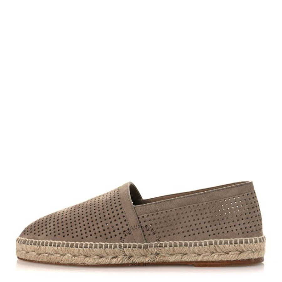 Giày lười Hermes Suede Goatskin Enrique Espadrilles Beige Sable FGH129