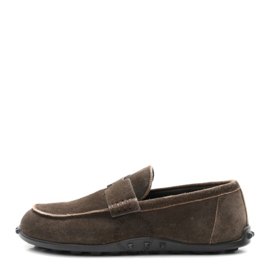 Giày moca Hermes Suede Calfskin Unisex Lazy Loafers Ecorce FGH226