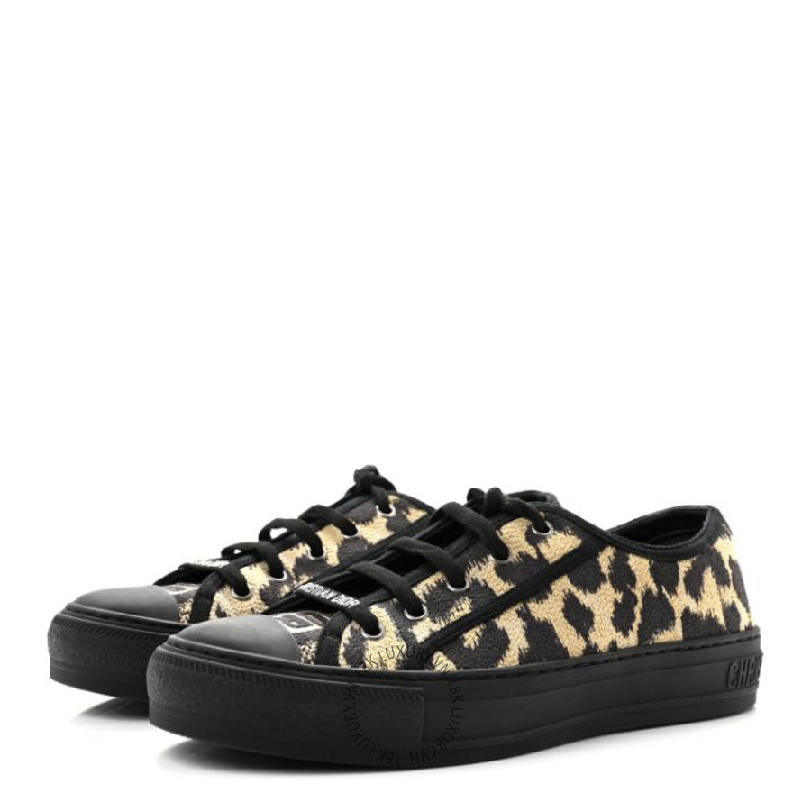 Giày Sneaker Christian Dior Canvas Leopard Print Embroidered Womens Walk'N'Dior Natural BKJ005 17 Giày Sneaker Christian Dior Canvas Leopard Print Embroidered Womens Walk'N'Dior Natural BKJ005