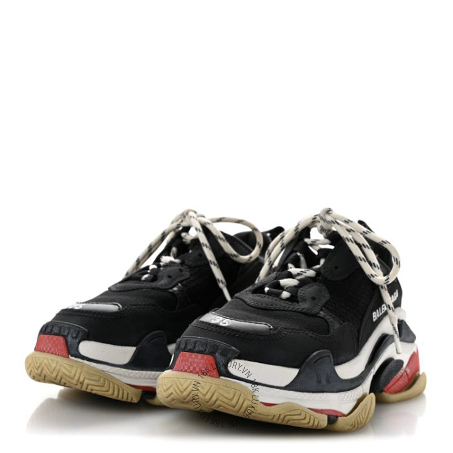 Giày Sneakers Balenciaga Fabric Mesh Washed Effect Triple S Black Red SDB026 19 Giày Sneakers Balenciaga Fabric Mesh Washed Effect Triple S Black Red SDB026