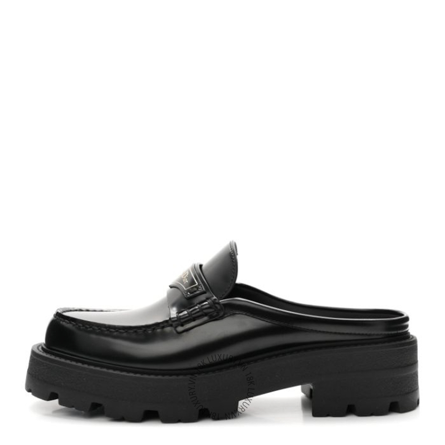 Giày Sục Christian Dior Brushed Calfskin Boy Mules Black BKJ078