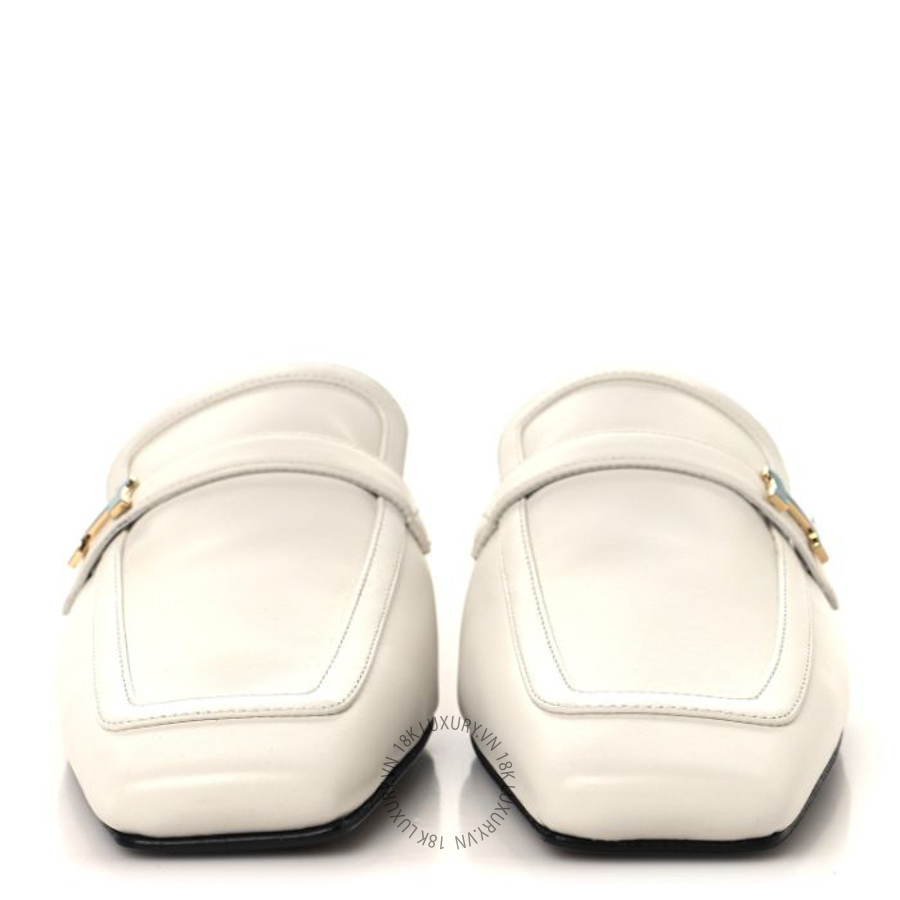 Giày sục Hermes Calfskin Groupie Mules White FGH176 12 Giày sục Hermes Calfskin Groupie Mules White FGH176