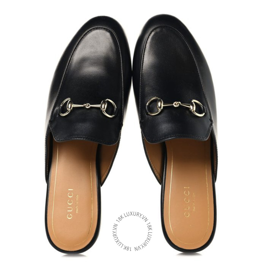 Giày sục nữ Gucci Calfskin Womens Princetown Slippers Black TQT259