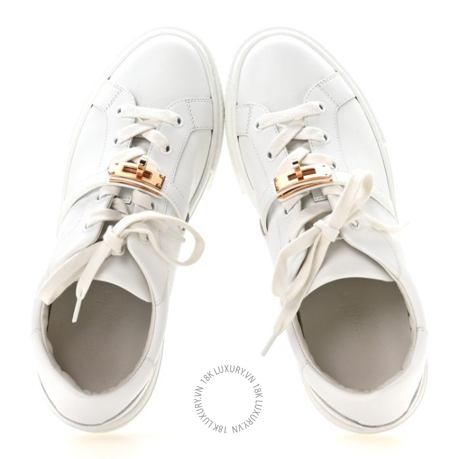 Giày thể thao Hermes Calfskin Day Sneakers White FGH256