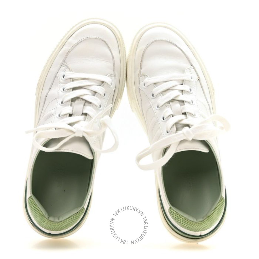 Giày thể thao Hermes Crocodile Calfskin Deep Sneakers White Vert Jade FGH159