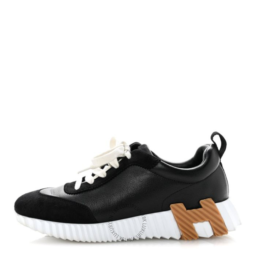 Giày thể thao Hermes Goatskin Suede Goatskin Bouncing Sneakers Black FGH214