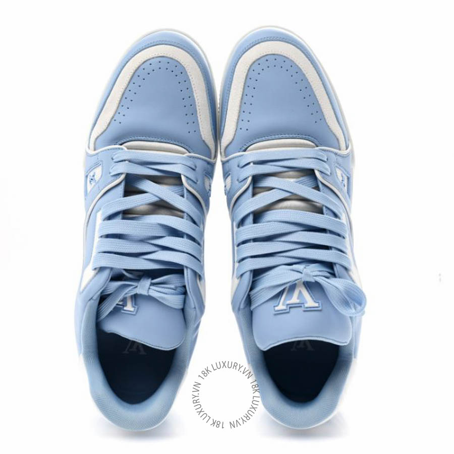 Giày thể thao Louis Vuitton Calfskin Mens LV Trainer Sneakers Blue FPGL107