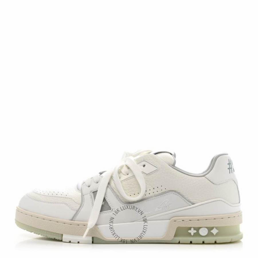 Giày thể thao Louis Vuitton Calfskin Mens LV Trainer Sneakers White FPGL118
