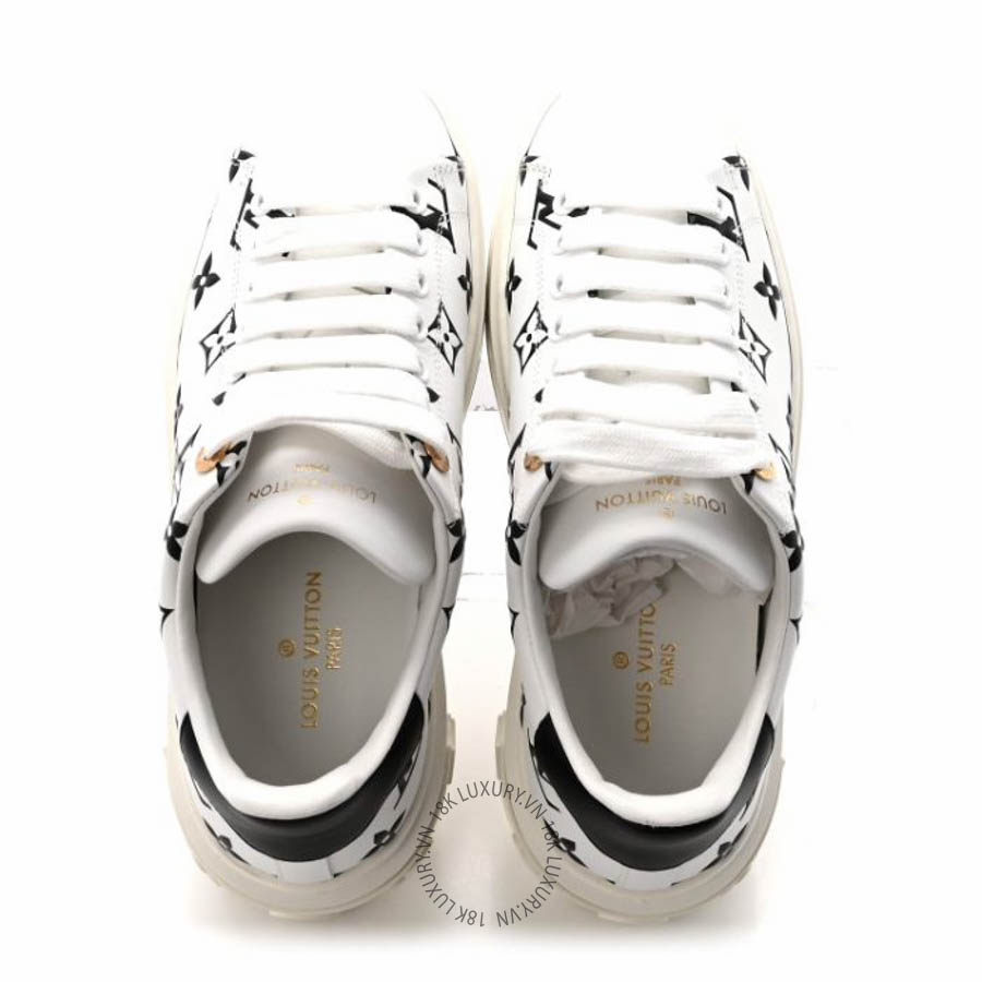 Giày thể thao Louis Vuitton Calfskin Monogram Debossed Time Out Sneakers Black FPGL064
