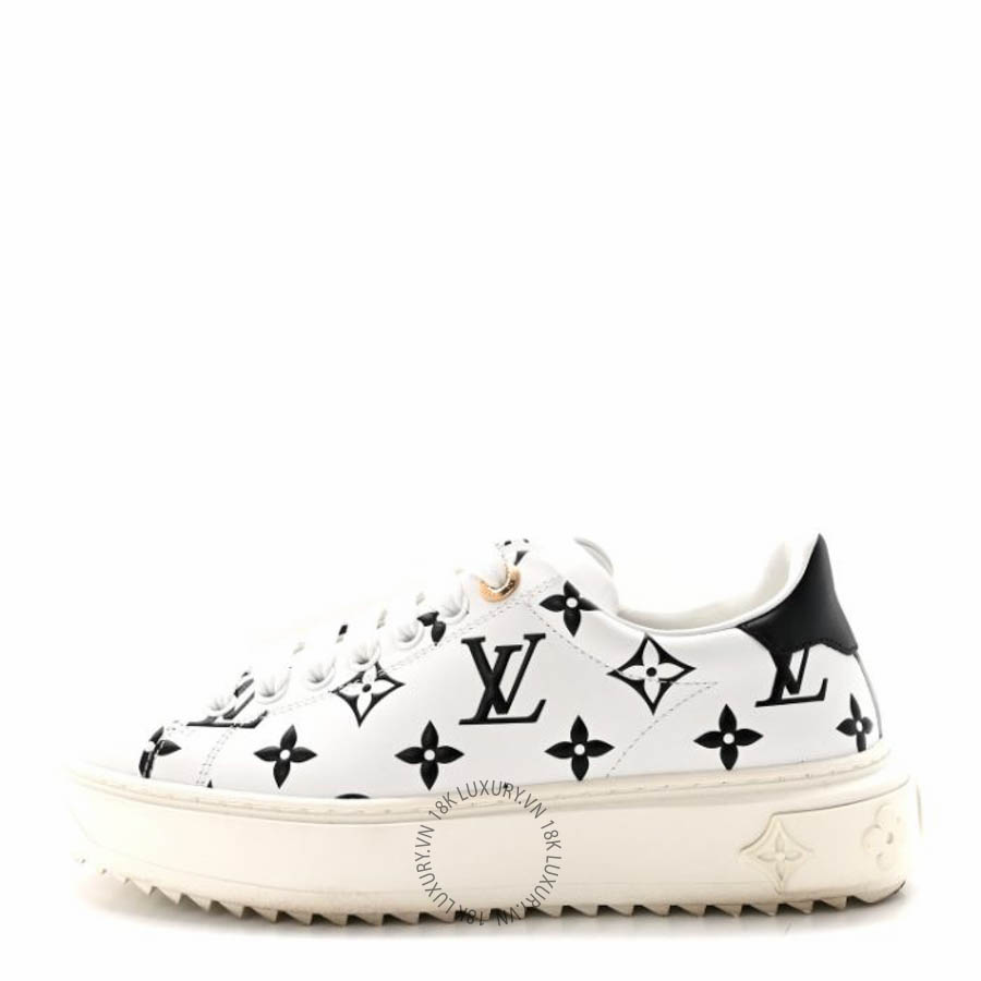 Giày thể thao Louis Vuitton Calfskin Monogram Debossed Time Out Sneakers Black FPGL064