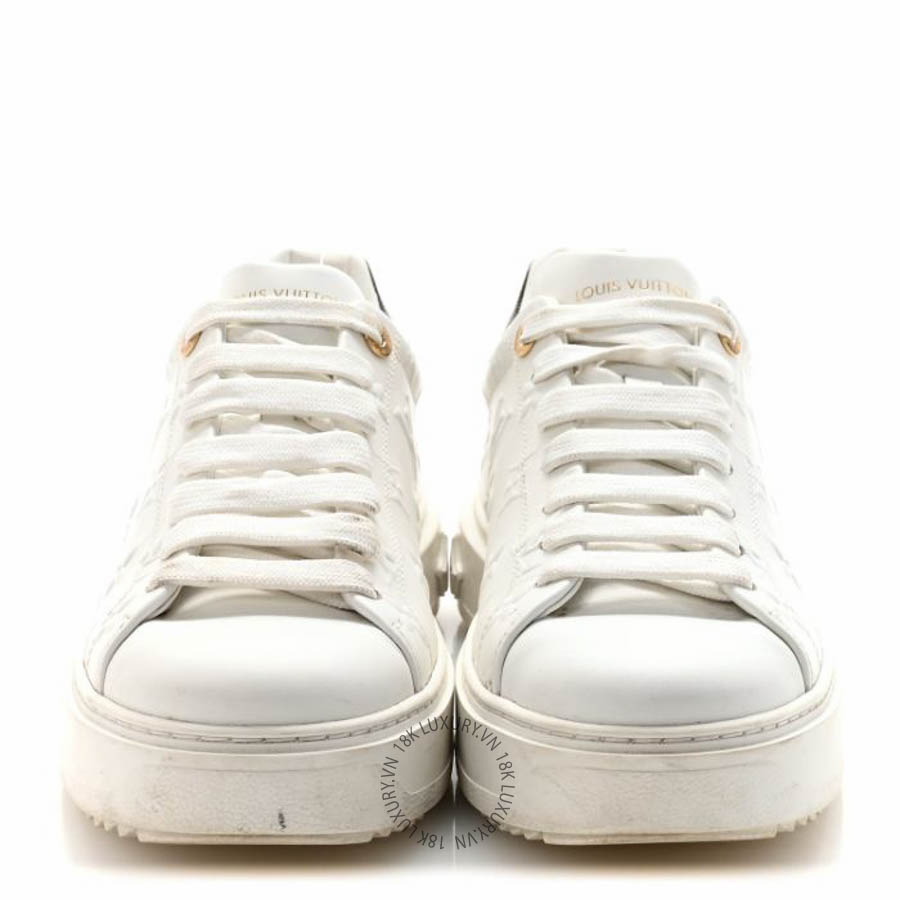 Giày thể thao Louis Vuitton Lambskin Embossed Monogram Time Out Sneakers White FPGL063 10 Giày thể thao Louis Vuitton Lambskin Embossed Monogram Time Out Sneakers White FPGL063