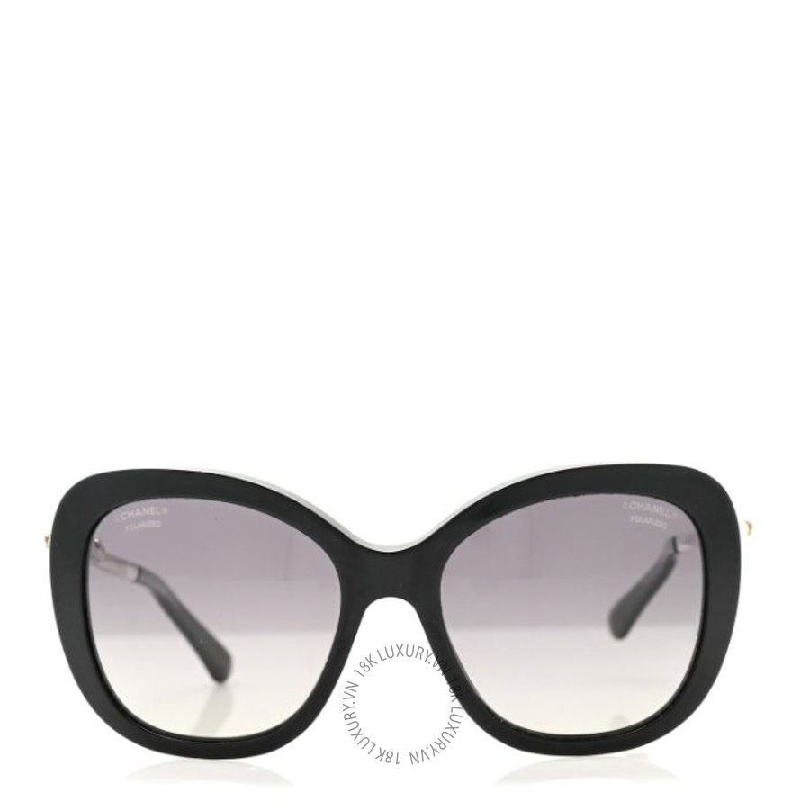 Kính Chanel Acetate Butterfly Winter Pearl Sunglasses 5339-H Black KCN001