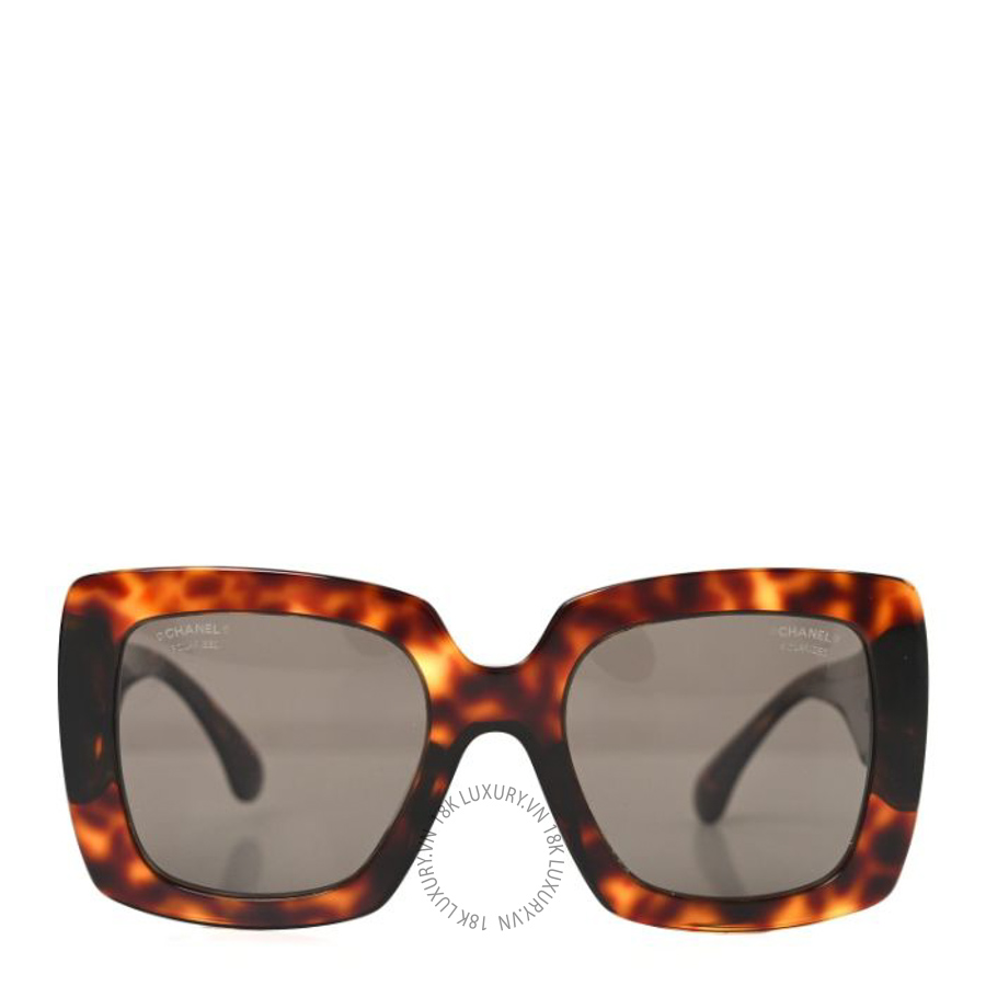 Kính Chanel Acetate Calfskin Polarized Square Sunglasses 5474-Q-A Tortoise KCN112