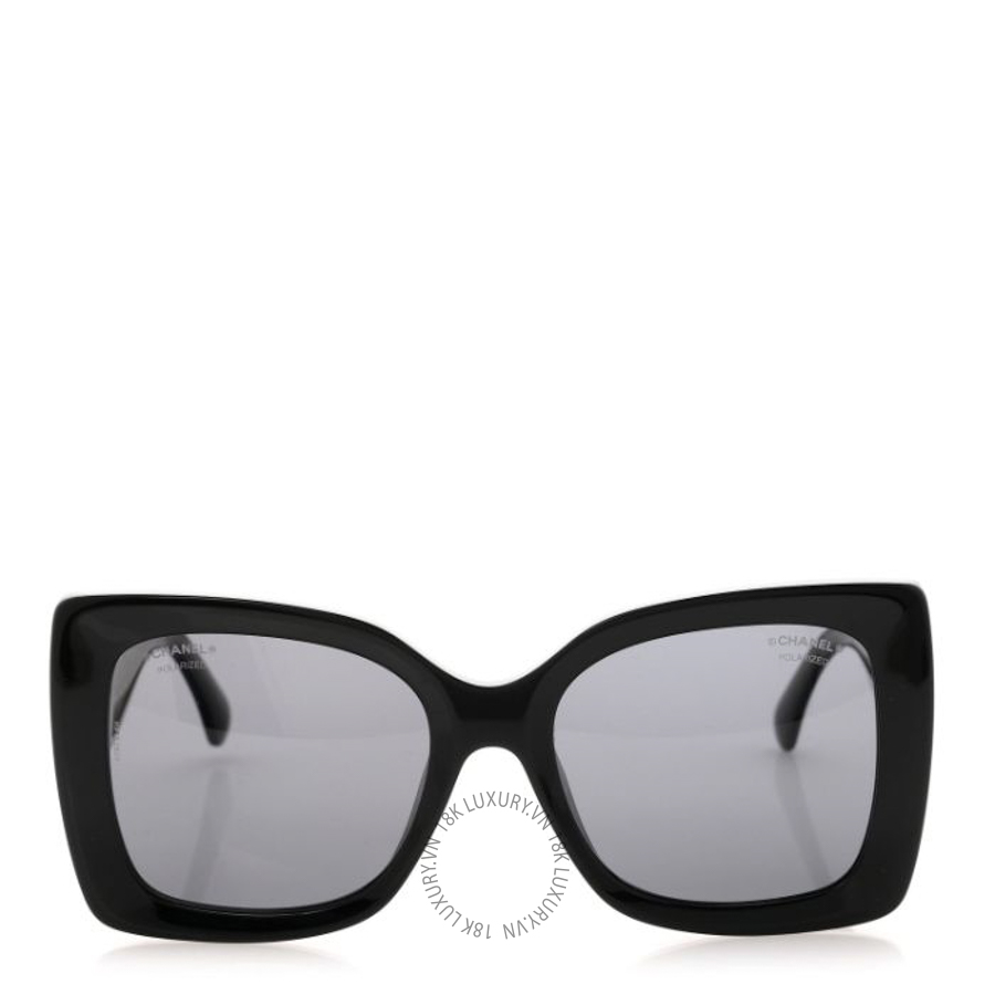 Kính Chanel Acetate CC Polarized Square Sunglasses 5555 Black KCN065