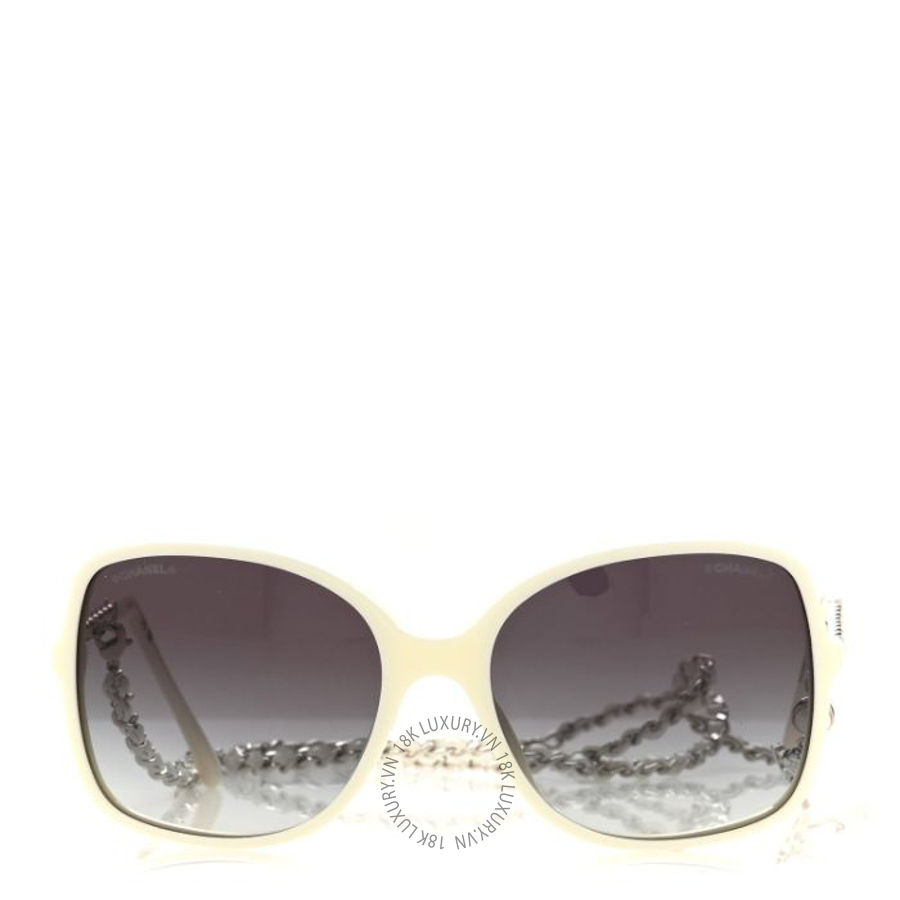 Kính Chanel Acetate Metal Lambskin Square Chain Sunglasses 5210-Q-A White KCN014
