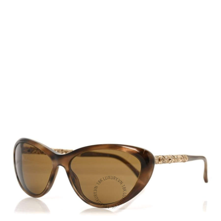 Kính Chanel Acetate Polarized Bijou Cat Eye Sunglasses 3270 Tortoise KCN091