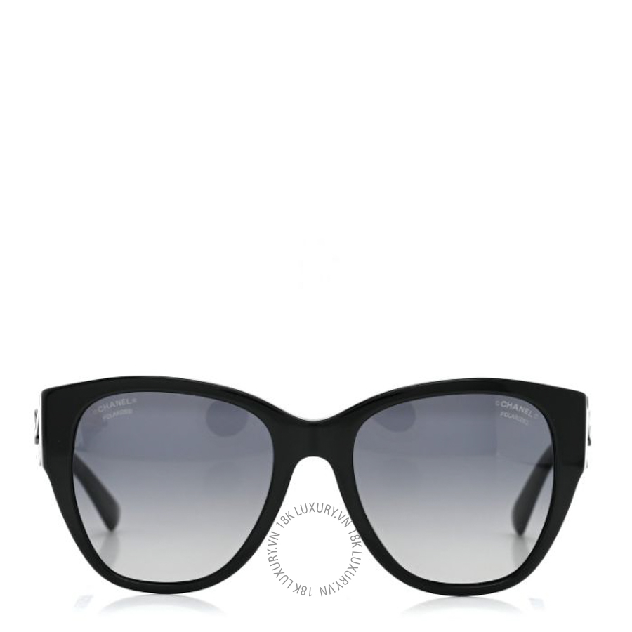 Kính Chanel Acetate Polarized Butterfly CC Sunglasses 5412-A Black KCN019