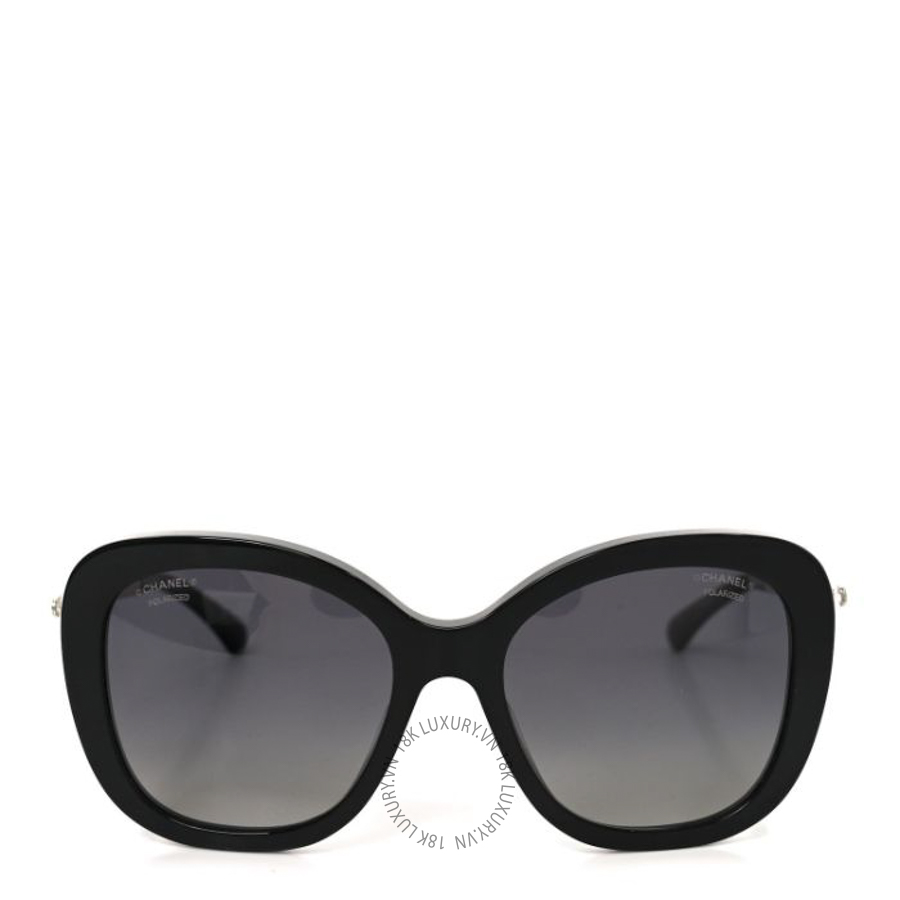 Kính Chanel Acetate Polarized Butterfly Winter Pearl Sunglasses 5339-H-A Black KCN013