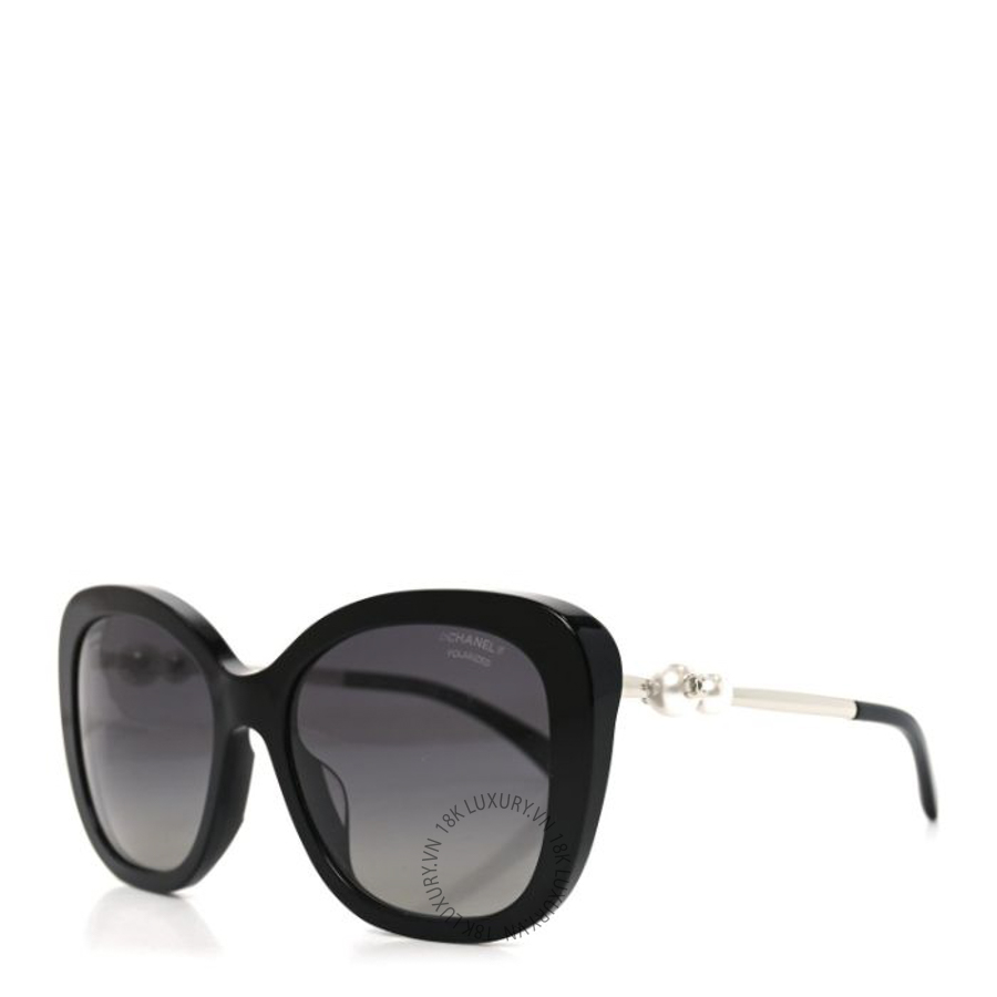 Kính Chanel Acetate Polarized Butterfly Winter Pearl Sunglasses 5339-H-A Black KCN013