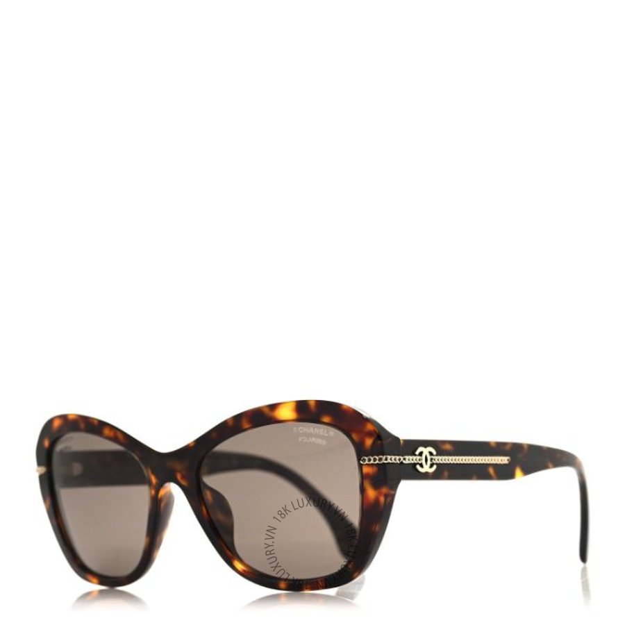 Kính Chanel Acetate Polarized CC Butterfly Sunglasses 5510-A Dark Tortoise Dark Tortoise KCN055