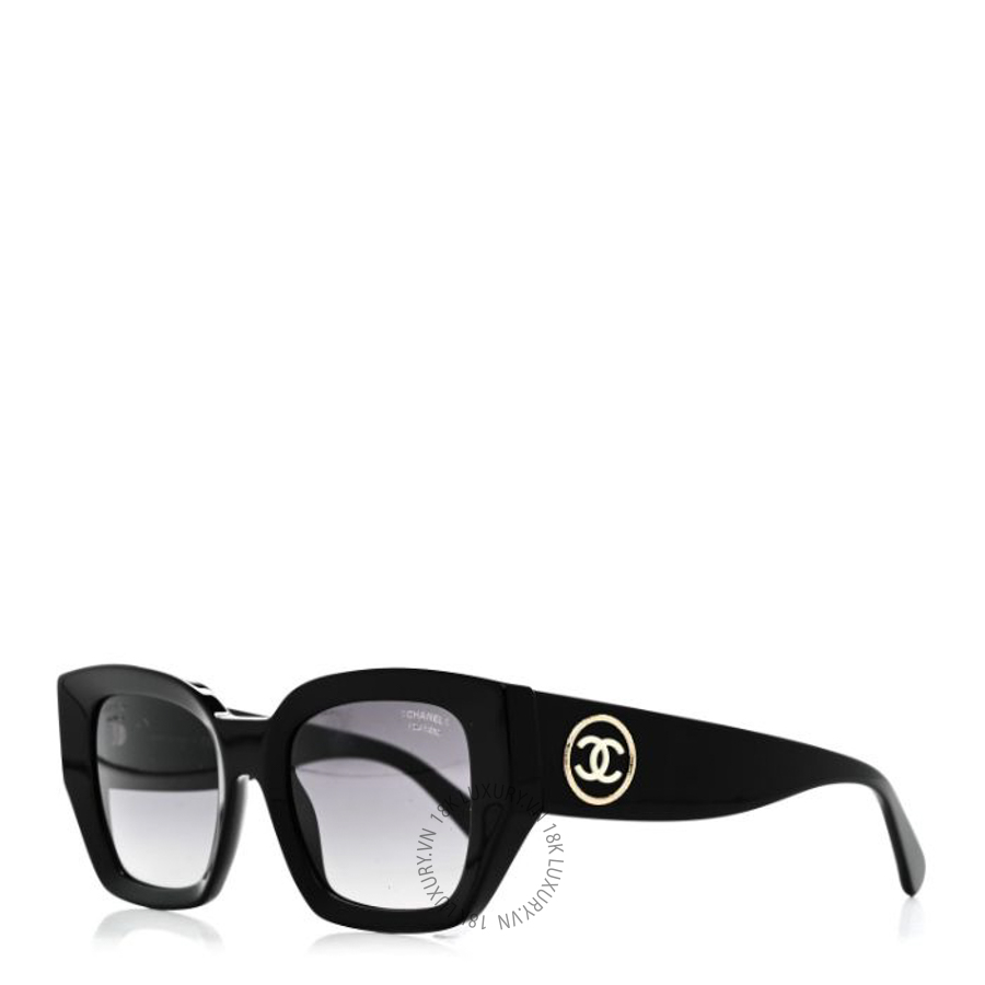 Kính Chanel Acetate Polarized Square Sunglasses 5506 Black KCN088