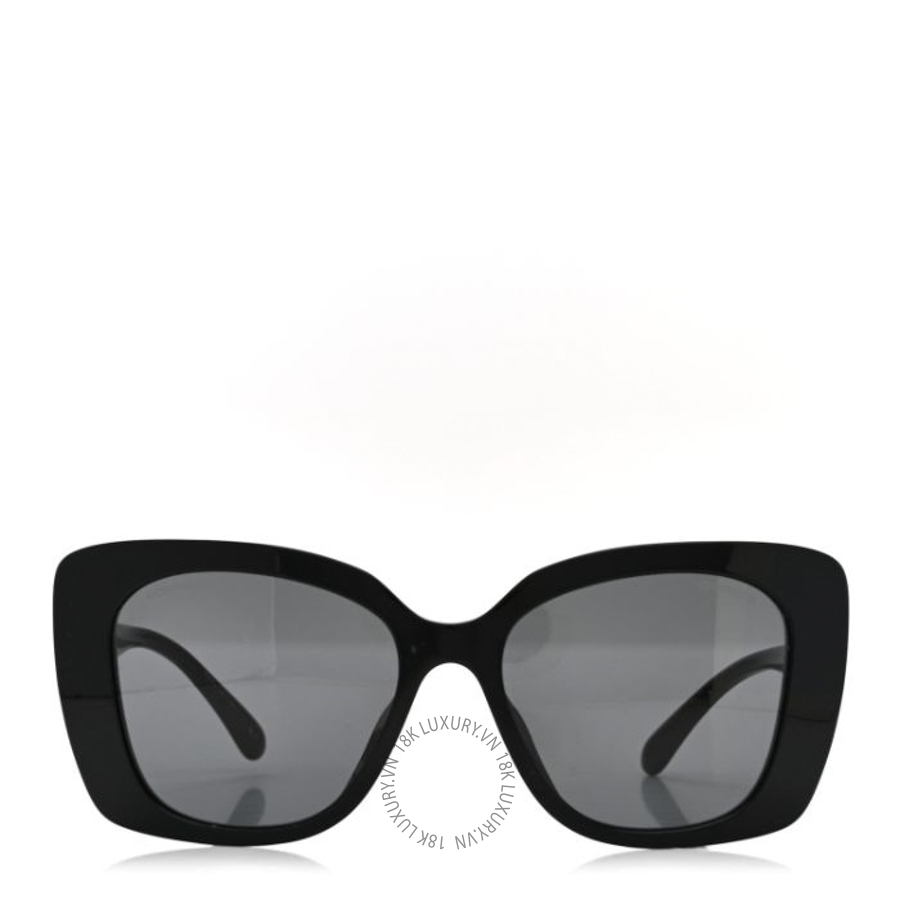 Kính Chanel Acetate Strass Square Sunglasses 5422-B-A Black White KCN074